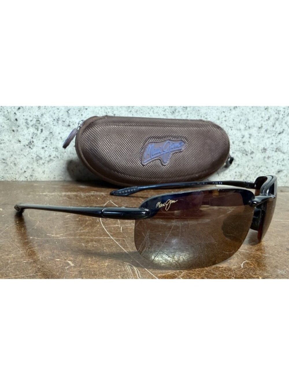 Maui Jim MJ407-02 Ho'okipa Sport Black Polarized Wrap Sunglasses 64-17-130